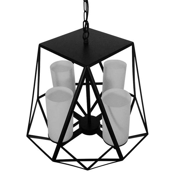 GloboStar® DASTAR 01001-1 Vintage Industrial Κρεμαστό Φωτιστικό Οροφής Πολύφωτο Μαύρο Μεταλλικό Πολυέλαιος Φ52 x Y53cm - ledmania.gr