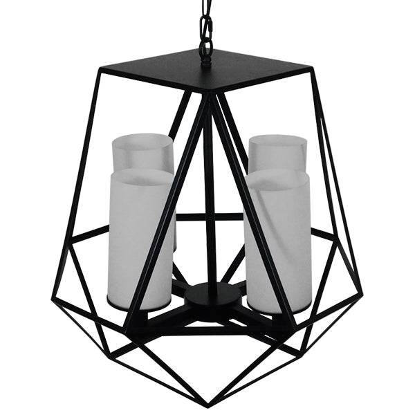 GloboStar® DASTAR 01001-1 Vintage Industrial Κρεμαστό Φωτιστικό Οροφής Πολύφωτο Μαύρο Μεταλλικό Πολυέλαιος Φ52 x Y53cm - ledmania.gr