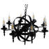 GloboStar® ESTELLE 01003 Vintage Industrial Κρεμαστό Φωτιστικό Οροφής Πολύφωτο Μαύρο Μεταλλικό Πολυέλαιος Φ65 x Y55cm - ledmania.gr