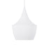 GloboStar® SHANGHAI WHITE 01026-A Μοντέρνο Κρεμαστό Φωτιστικό Οροφής Μονόφωτο 1 x E27 Λευκό Μεταλλικό Καμπάνα Φ25 x Υ30cm - ledmania.gr