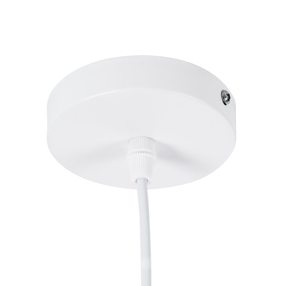 GloboStar® SHANGHAI WHITE 01026-B Μοντέρνο Κρεμαστό Φωτιστικό Οροφής Μονόφωτο 1 x E27 Λευκό Μεταλλικό Καμπάνα Φ37 x Υ17cm - ledmania.gr