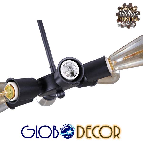 GloboStar® CONFOR 01036 Μοντέρνο Industrial Φωτιστικό Οροφης Πολύφωτο Μαύρο Μεταλλικό Φ24 x Y8cm - ledmania.gr