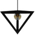 GloboStar® TRIANGLE 01063 Μοντέρνο Κρεμαστό Φωτιστικό Οροφής Μονόφωτο Μαύρο Μεταλλικό Πλέγμα Φ25 x Y21cm - ledmania.gr