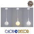 GloboStar® SPHERE 01143 Μοντέρνο Κρεμαστό Φωτιστικό Οροφής Μονόφωτο Λευκό Γυάλινο Φ25 x Y46.5cm - ledmania.gr