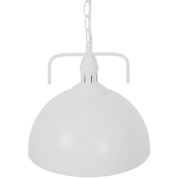 GloboStar® LARKIN 01174 Vintage Κρεμαστό Φωτιστικό Οροφής Μονόφωτο Λευκό Μεταλλικό Καμπάνα Φ31 x Y30cm - ledmania.gr