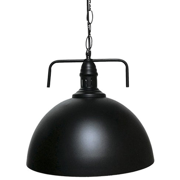 GloboStar® LARKIN 01175 Vintage Κρεμαστό Φωτιστικό Οροφής Μονόφωτο Μαύρο Μεταλλικό Καμπάνα Φ31 x Y30cm - ledmania.gr