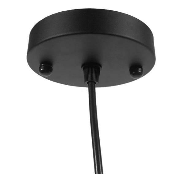 GloboStar® REA 01196 Μοντέρνο Κρεμαστό Φωτιστικό Οροφής Μονόφωτο Μαύρο Μεταλλικό Πλέγμα με Υφασμάτινο Εσωτερικό Καπέλο Φ20 x Y44cm - ledmania.gr