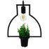 GloboStar® FLOWERPOT 10001209 Μοντέρνο Κρεμαστό Φωτιστικό Οροφής Μονόφωτο Μαύρο Μεταλλικό με Διακοσμητικό Φυτό Φ34 x Y34cm - ledmania.gr