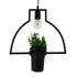 GloboStar® FLOWERPOT 10001209 Μοντέρνο Κρεμαστό Φωτιστικό Οροφής Μονόφωτο Μαύρο Μεταλλικό με Διακοσμητικό Φυτό Φ34 x Y34cm - ledmania.gr