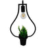 GloboStar® FLOWERPOT 10001210 Μοντέρνο Κρεμαστό Φωτιστικό Οροφής Μονόφωτο Μαύρο Μεταλλικό με Διακοσμητικό Φυτό Φ27 x Y40cm - ledmania.gr