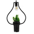 GloboStar® FLOWERPOT 10001210 Μοντέρνο Κρεμαστό Φωτιστικό Οροφής Μονόφωτο Μαύρο Μεταλλικό με Διακοσμητικό Φυτό Φ27 x Y40cm - ledmania.gr