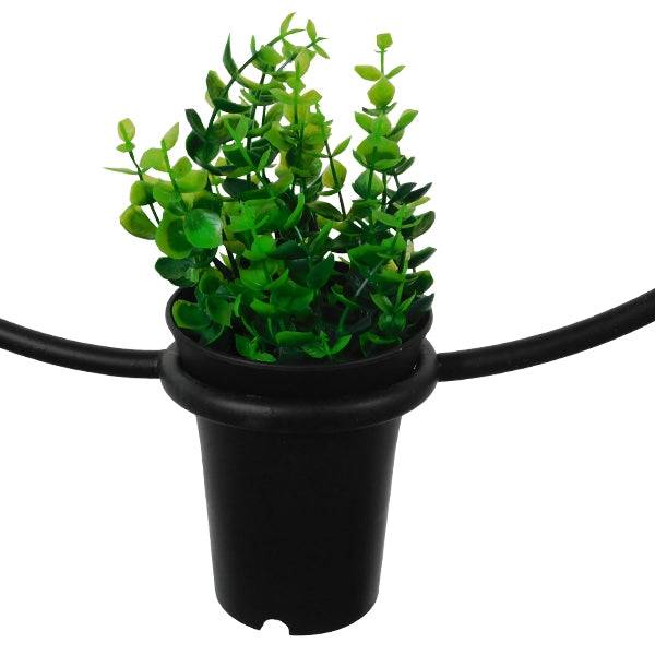 GloboStar® FLOWERPOT 10001210 Μοντέρνο Κρεμαστό Φωτιστικό Οροφής Μονόφωτο Μαύρο Μεταλλικό με Διακοσμητικό Φυτό Φ27 x Y40cm - ledmania.gr