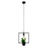 GloboStar® FLOWERPOT 10001211 Μοντέρνο Κρεμαστό Φωτιστικό Οροφής Μονόφωτο Μαύρο Μεταλλικό με Διακοσμητικό Φυτό Φ30 x Y30cm - ledmania.gr