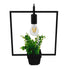 GloboStar® FLOWERPOT 10001211 Μοντέρνο Κρεμαστό Φωτιστικό Οροφής Μονόφωτο Μαύρο Μεταλλικό με Διακοσμητικό Φυτό Φ30 x Y30cm - ledmania.gr