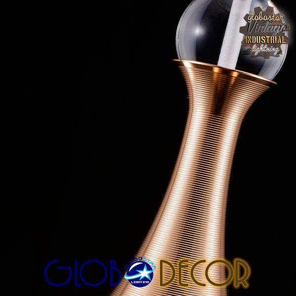 GloboStar® JADORE 01232 Μοντέρνο Κρεμαστό Φωτιστικό Οροφής Μονόφωτο με Ενσωματωμένο Φωτισμό LED 3000k Χάλκινο με Φυσητό Γυαλί Φ6 x Y23cm - ledmania.gr