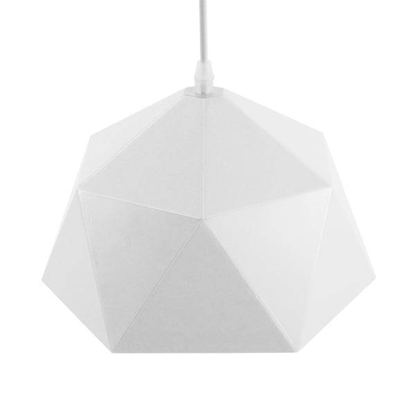 GloboStar® HEXAGON 01377 Μοντέρνο Κρεμαστό Φωτιστικό Οροφής Μονόφωτο Λευκό Χρυσό Μεταλλικό Καμπάνα Φ25 x Υ15cm - ledmania.gr