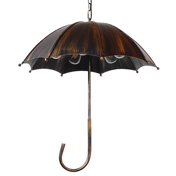 GloboStar® UMBRELLA 01406 Vintage Industrial Κρεμαστό Φωτιστικό Οροφής Πολύφωτο Μαύρο Καφέ Σκουριά Μεταλλικό Φ58 x Υ60cm - ledmania.gr