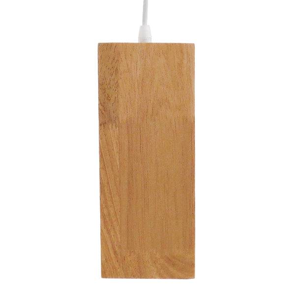 GloboStar® ELISE 01428 Μοντέρνο Κρεμαστό Φωτιστικό Οροφής Μονόφωτο Μπεζ Ξύλινο Δρυς Μ20 x Π8 x Υ23cm - ledmania.gr