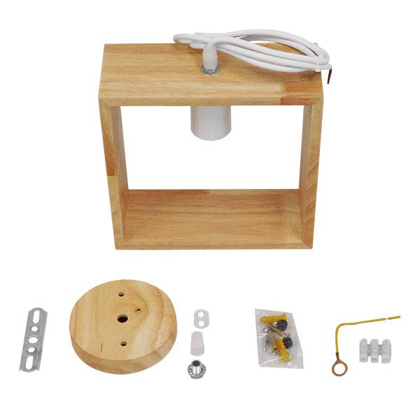 GloboStar® ELISE 01428 Μοντέρνο Κρεμαστό Φωτιστικό Οροφής Μονόφωτο Μπεζ Ξύλινο Δρυς Μ20 x Π8 x Υ23cm - ledmania.gr