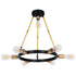 GloboStar® SAILOR 01445 Μοντέρνο Φωτιστικό Οροφής Πολύφωτο Μαύρο Χρυσό Μεταλλικό Φ55 x Y55cm - ledmania.gr