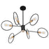 GloboStar® NEXUS 01446 Μοντέρνο Industrial Φωτιστικό Οροφής Πολύφωτο Μαύρο με Χρυσές Λεπτομέρειες Μεταλλικό Φ46 x Y74cm - ledmania.gr