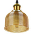 GloboStar® SEGRETO 01448 Vintage Κρεμαστό Φωτιστικό Οροφής Μονόφωτο Χρυσό Γυάλινο Διάφανο Καμπάνα με Χρυσό Ντουί Φ14 x Υ18cm - ledmania.gr