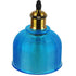 GloboStar® SEGRETO 01452 Vintage Κρεμαστό Φωτιστικό Οροφής Μονόφωτο Μπλε Γυάλινο Διάφανο Καμπάνα με Χρυσό Ντουί Φ14 x Υ18cm - ledmania.gr