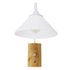 GloboStar® ALESSIA 01458 Μοντέρνο Φωτιστικό Τοίχου Απλίκα Μονόφωτο Λευκό με Ξύλινη Βάση και Διακόπτη ON/OFF Μεταλλικό Φ18 x Y29cm - ledmania.gr