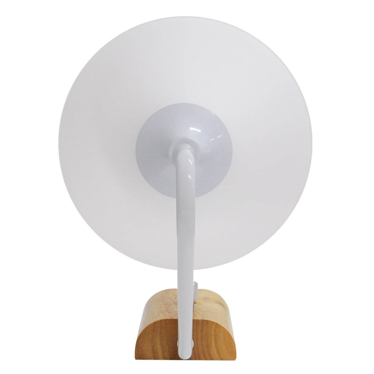 GloboStar® ALESSIA 01458 Μοντέρνο Φωτιστικό Τοίχου Απλίκα Μονόφωτο Λευκό με Ξύλινη Βάση και Διακόπτη ON/OFF Μεταλλικό Φ18 x Y29cm - ledmania.gr