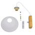 GloboStar® ALESSIA 01458 Μοντέρνο Φωτιστικό Τοίχου Απλίκα Μονόφωτο Λευκό με Ξύλινη Βάση και Διακόπτη ON/OFF Μεταλλικό Φ18 x Y29cm - ledmania.gr