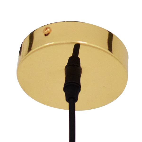 GloboStar® DIXAR 01466 Μοντέρνο Κρεμαστό Φωτιστικό Οροφής Μονόφωτο Γυάλινο Χρυσό Φ36 x Υ45cm - ledmania.gr