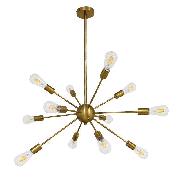 GloboStar® MILANO 01485 Μοντέρνο Industrial Φωτιστικό Οροφής Πολύφωτο Χρυσό Μεταλλικό Φ80 x Y78cm - ledmania.gr