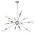 GloboStar® MILANO 01487 Μοντέρνο Industrial Φωτιστικό Οροφής Πολύφωτο Ασημί Νίκελ Μεταλλικό Φ80 x Y78cm - ledmania.gr