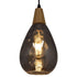 GloboStar® NOAH 01489 Μοντέρνο Κρεμαστό Φωτιστικό Οροφής Μονόφωτο Γυάλινο με Ξύλο Μαύρο Φιμέ Νίκελ Φ16 x Υ30cm - ledmania.gr