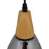 GloboStar® NOAH 01489 Μοντέρνο Κρεμαστό Φωτιστικό Οροφής Μονόφωτο Γυάλινο με Ξύλο Μαύρο Φιμέ Νίκελ Φ16 x Υ30cm - ledmania.gr