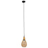GloboStar® NOAH 01490 Μοντέρνο Κρεμαστό Φωτιστικό Οροφής Μονόφωτο Γυάλινο με Ξύλο Μελί Φ16 x Υ30cm - ledmania.gr