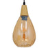 GloboStar® NOAH 01490 Μοντέρνο Κρεμαστό Φωτιστικό Οροφής Μονόφωτο Γυάλινο με Ξύλο Μελί Φ16 x Υ30cm - ledmania.gr