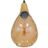 GloboStar® NOAH 01490 Μοντέρνο Κρεμαστό Φωτιστικό Οροφής Μονόφωτο Γυάλινο με Ξύλο Μελί Φ16 x Υ30cm - ledmania.gr