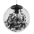 GloboStar® HARPER 01512 Μοντέρνο Κρεμαστό Φωτιστικό Οροφής Μονόφωτο Γυάλινο Διάφανο με Μαύρη Γιρλάντα Φ25 x Υ30cm - ledmania.gr