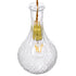 GloboStar® RUM 01514 Vintage Κρεμαστό Φωτιστικό Οροφής Μονόφωτο Γυάλινο Διάφανο Φ14 x Υ23cm - ledmania.gr