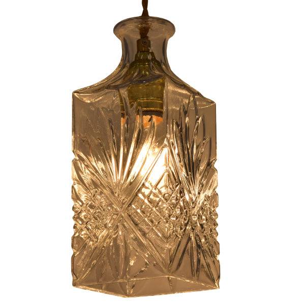 GloboStar® BRANDY 01516 Vintage Κρεμαστό Φωτιστικό Οροφής Μονόφωτο Γυάλινο Διάφανο Φ10 x Υ24cm - ledmania.gr