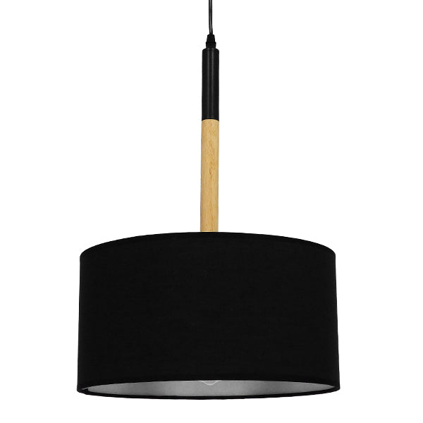 GloboStar® BRONX 01517 Μοντέρνο Κρεμαστό Φωτιστικό Οροφής Μονόφωτο Μεταλλικό με Μαύρο Καπέλο Φ35 x Y50cm - ledmania.gr