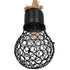 GloboStar® URBAN 01521 Vintage Industrial Κρεμαστό Φωτιστικό Οροφής Μονόφωτο Μαύρο Μεταλλικό Πλέγμα με Μπεζ Σχοινί Φ15 x Υ25cm - ledmania.gr
