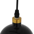 GloboStar® PALAZZO 01523 Μοντέρνο Κρεμαστό Φωτιστικό Οροφής Μονόφωτο Μαύρο - Χρυσό Μεταλλικό Καμπάνα Φ14 x Υ34cm - ledmania.gr