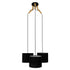 GloboStar® RAMSON 01525 Μοντέρνο Κρεμαστό Φωτιστικό Οροφής Τρίφωτο Μαύρο με Ξύλο και Υφασμάτινα Καπελα Φ67 x Υ65cm - ledmania.gr