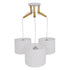 GloboStar® RAMSON 01526 Μοντέρνο Κρεμαστό Φωτιστικό Οροφής Τρίφωτο Λευκό με Ξύλο και Υφασμάτινα Καπελα Φ67 x Υ65cm - ledmania.gr
