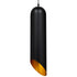 GloboStar® CARSON 01529 Μοντέρνο Κρεμαστό Φωτιστικό Οροφής Μονόφωτο Μαύρο - Χρυσό Μεταλλικό Καμπάνα Φ15 x Υ68cm - ledmania.gr