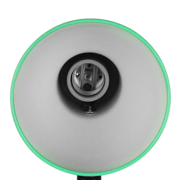GloboStar® STUDENT GREEN 01533 Μοντέρνο Επιτραπέζιο Φωτιστικό Γραφείου Μονόφωτο Μεταλλικό Πράσινο Λευκό με Διακόπτη ΟN/OFF Φ12 x Υ32cm