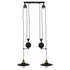 GloboStar® CARILO 01550 Vintage Industrial Κρεμαστό Φωτιστικό Οροφής Δίφωτο Μαύρο Μεταλλικό με Ρυθμιζόμενη Ανάρτηση Μ72 x Π26 x Υ120cm - ledmania.gr