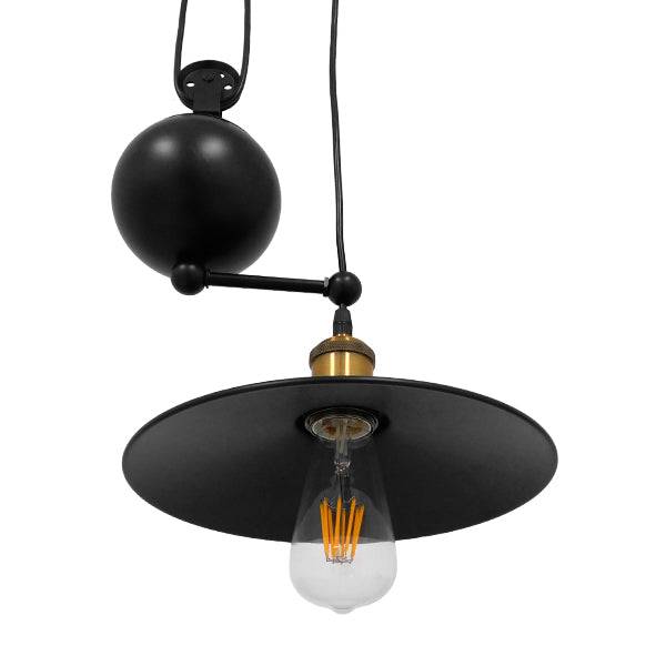 GloboStar® CARILO 01550 Vintage Industrial Κρεμαστό Φωτιστικό Οροφής Δίφωτο Μαύρο Μεταλλικό με Ρυθμιζόμενη Ανάρτηση Μ72 x Π26 x Υ120cm - ledmania.gr
